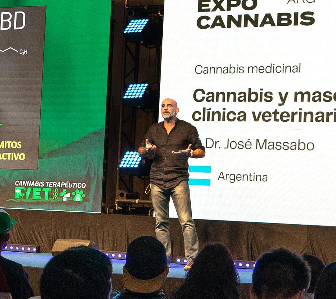 Conferencia sobre cannabis veterinario en Expo Cannabis con especialistas en salud animal